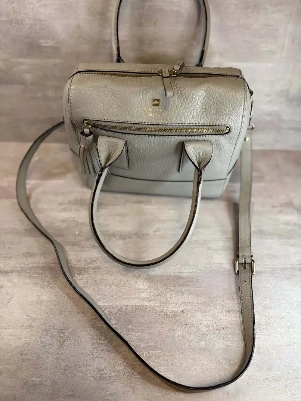 kate spade gray pebbled